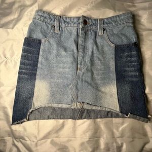 Wild Honey patchwork denim mini skirt